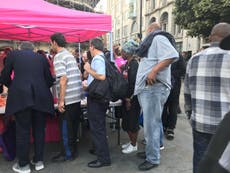 London workers queuing for free food because they can’t afford to eat