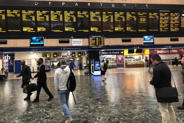 Last call: the concourse at Euston station in London, on the last day before three weekends of disruption