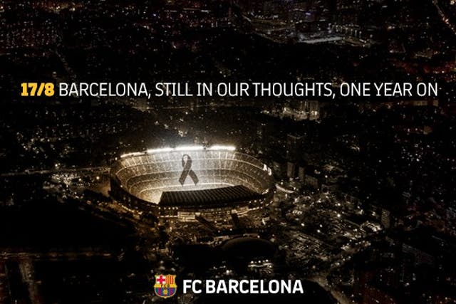 Barca paid tribute to the victims of the attack