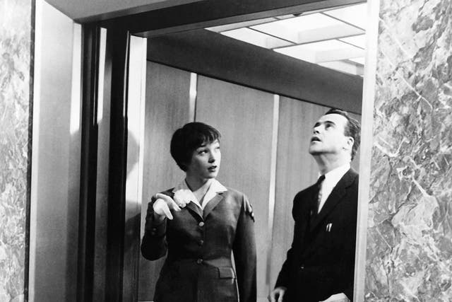 Shirley MacLaine and Jack Lemmon find love in an elevator in The Apartment