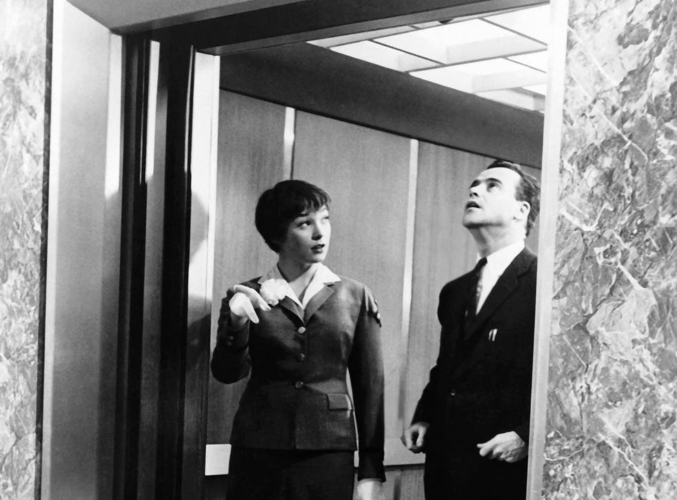 Shirley MacLaine and Jack Lemmon find love in an elevator in The Apartment