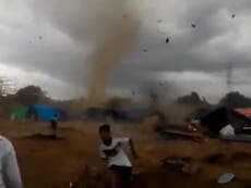 Tornado hits refugee camp for survivors of Lombok earthquake