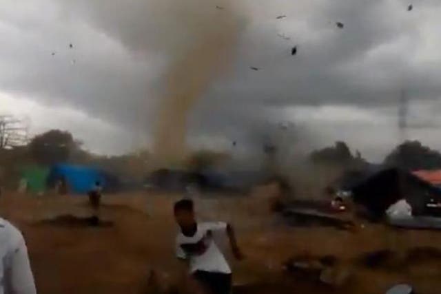 The tornado passed through the evacuation post in Sambi Bongkol, Bayan District, North Lombok