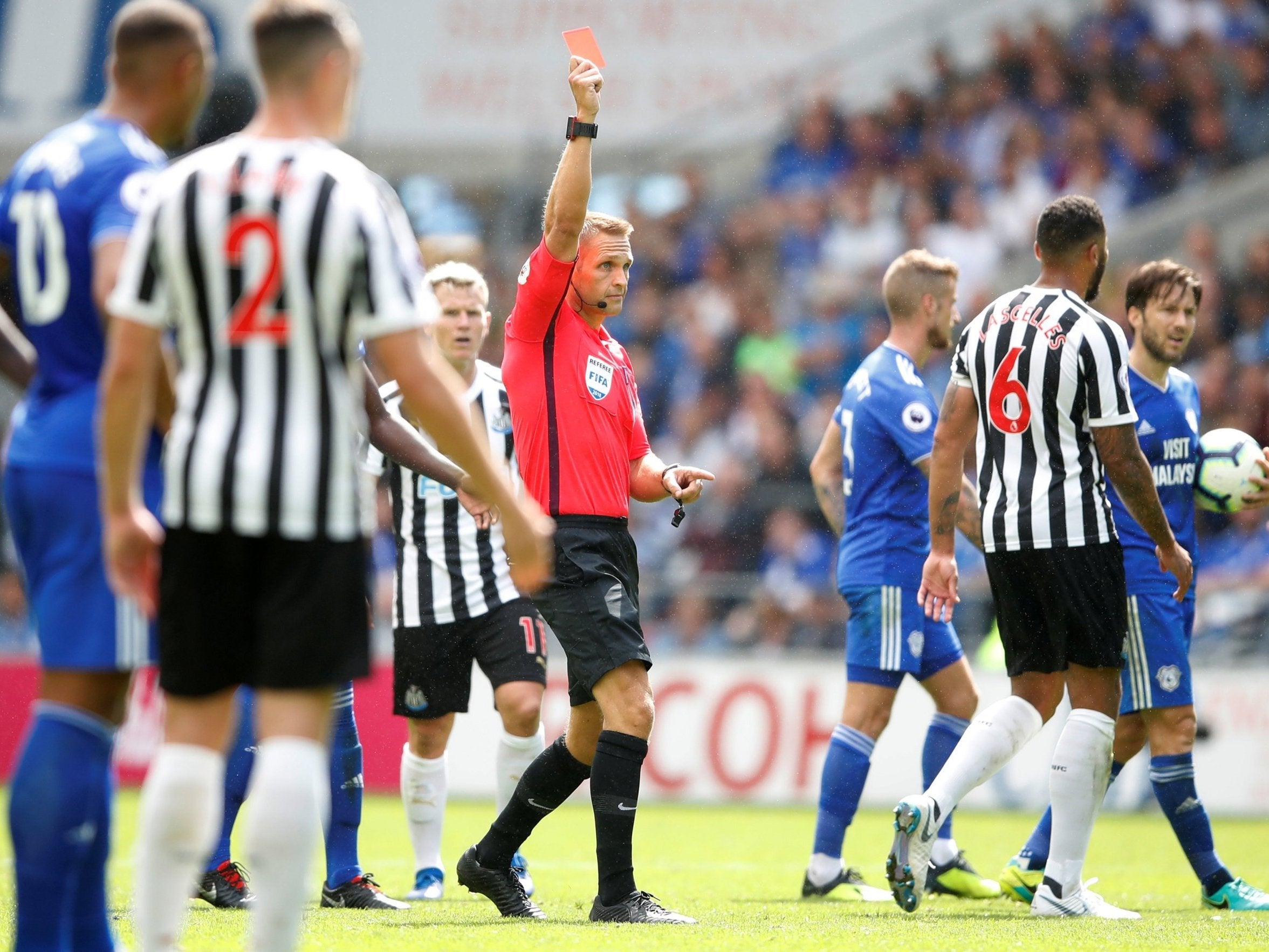 Cardiff vs Newcastle LIVE: Isaac Hayden is sent-off for tackle on Josh Murphy as Kenedy misses last-minute penalty