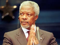 Kofi Annan: Former UN secretary general and Nobel Peace Prize laureate