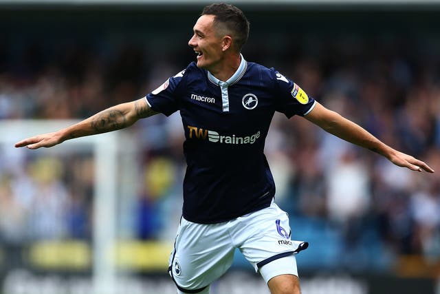 Shaun Williams celebrates after putting Millwall 2-0 up