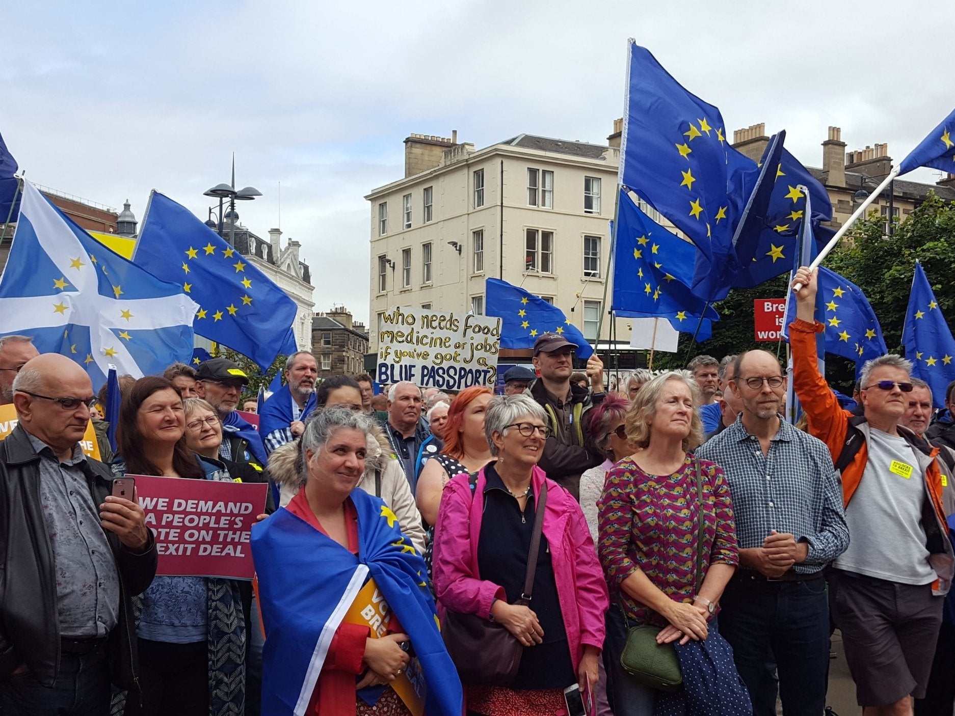 Hundreds of campaigners attended a rally in Festival Square, Edinburgh as they stepped up demands for a public vote on the final Brexit deal