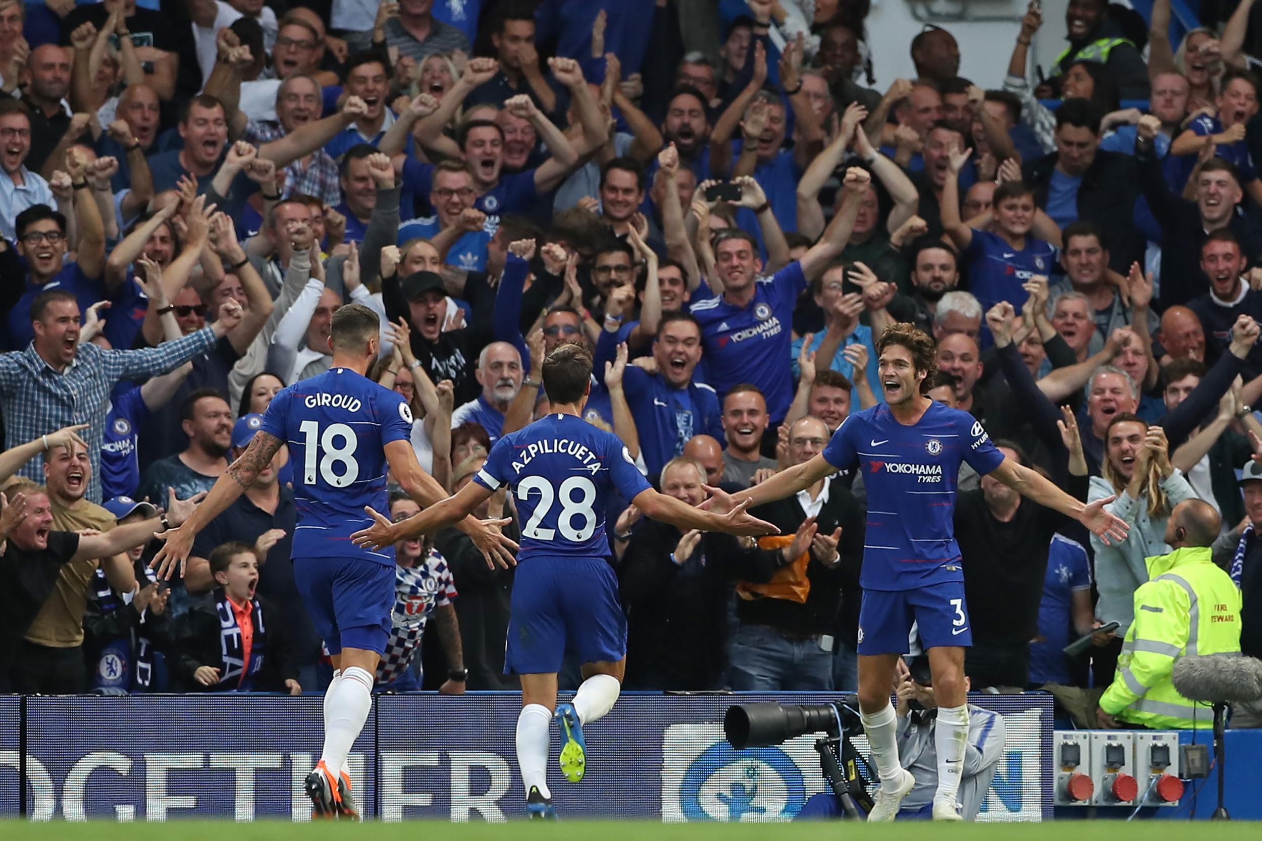 Alonso celebrates scoring Chelsea's winner (AFP/Getty)