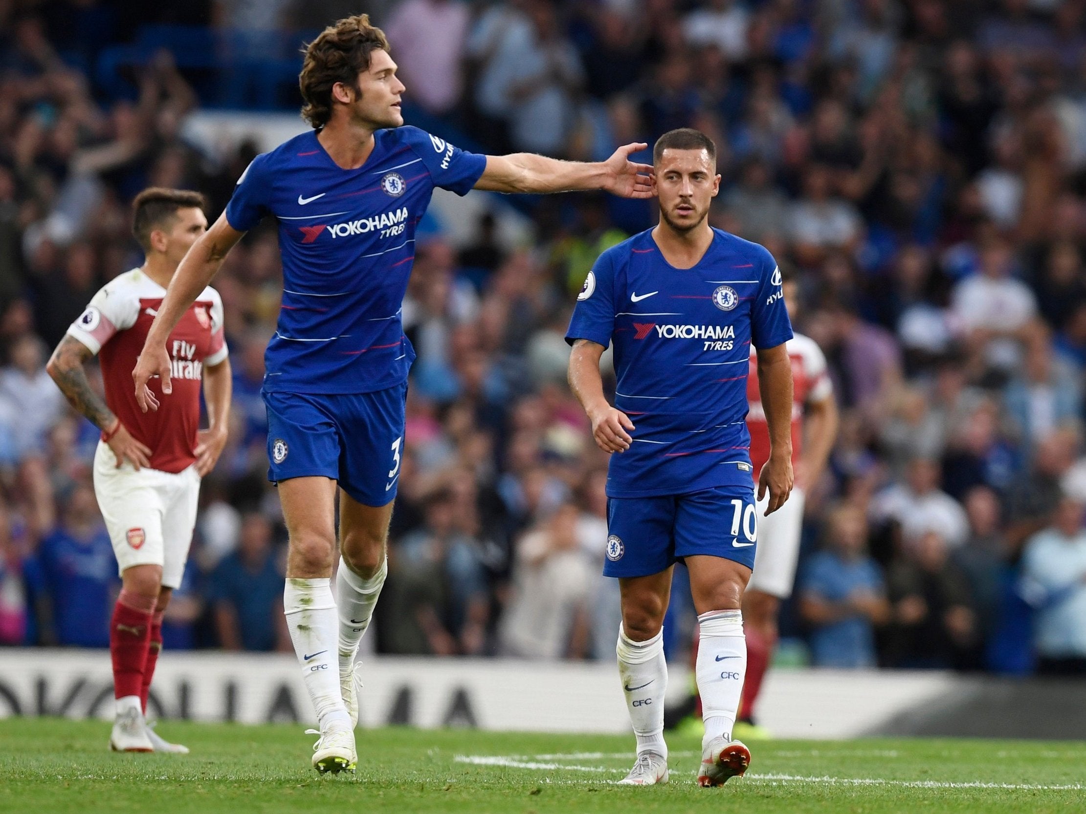 Eden Hazard set-up the winner for Marcos Alonso to see off Arsenal