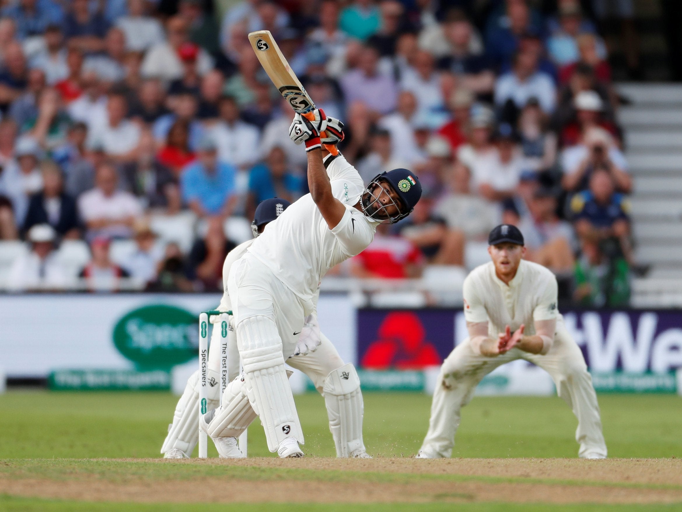 Rishabh Pant hit his second ball of the match - and Test cricket - for six