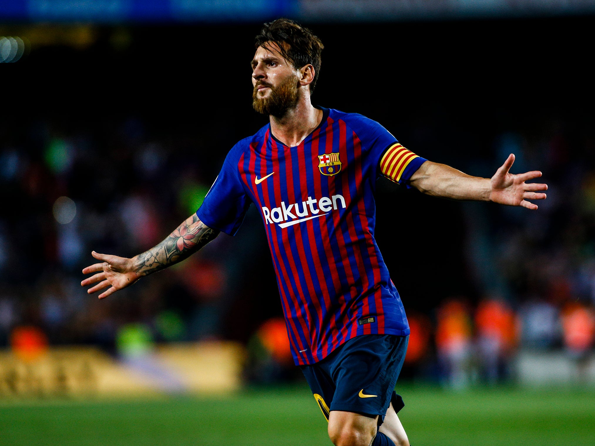 Lionel Messi celebrates