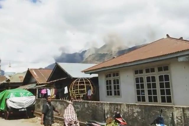 The latest earthquakes on Sunday set off a landslide on the island of Lombok
