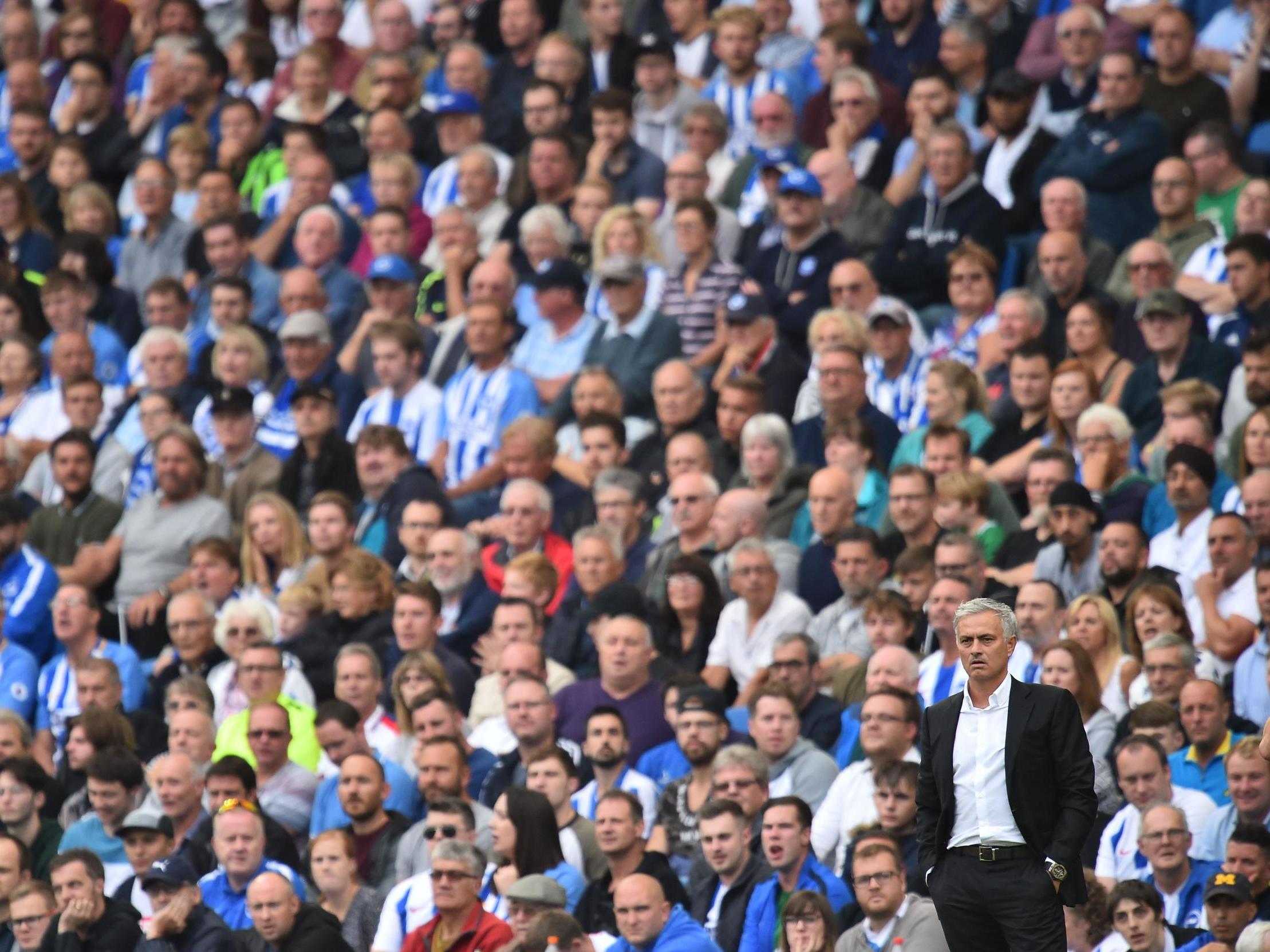 Jose Mourinho watches on from the touchline