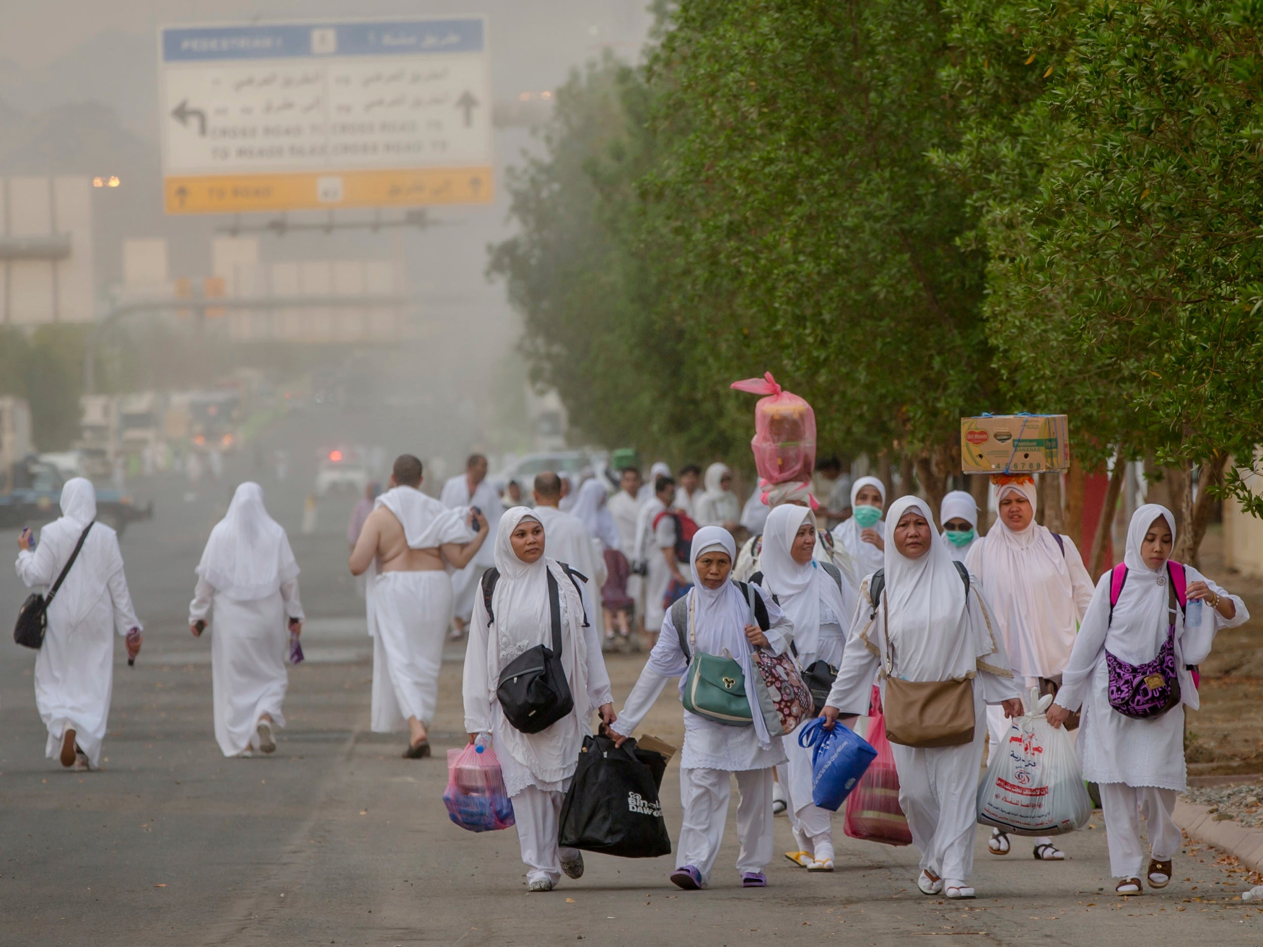 Muslim pilgrims arrive at the plains of Arafat