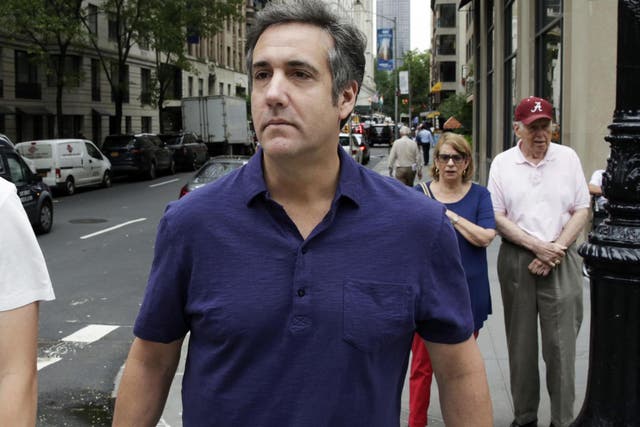 Michael Cohen, formerly a lawyer for President Trump, leaves his hotel, in New York