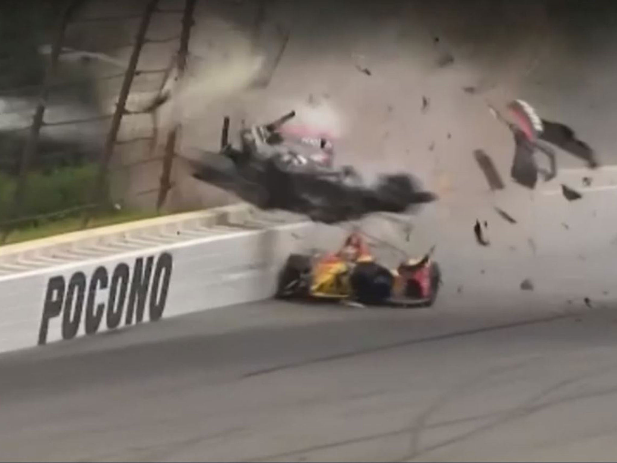 Robert Wickens was involved in a horror crash during an IndyCar race in Pocono