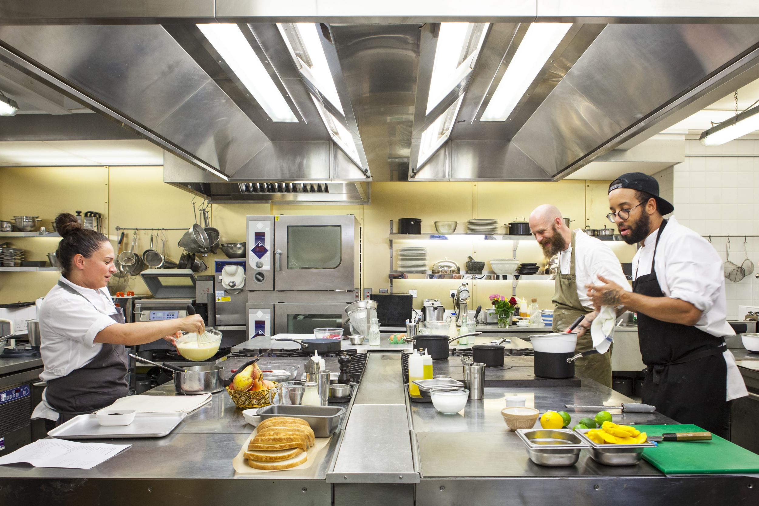 Chefs Selin Kiazim, Scott Goss (centre) and James Cochran unleash more tyranny