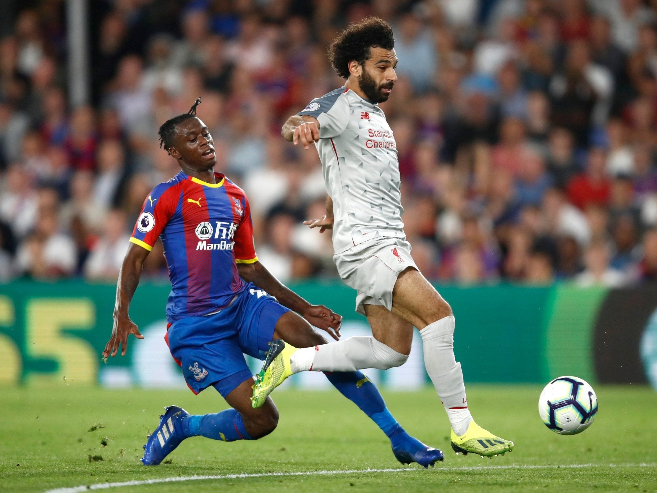 Aaron Wan-Bissaka impressed once again until he was sent-off for a last-ditch foul on Mohamed Salah