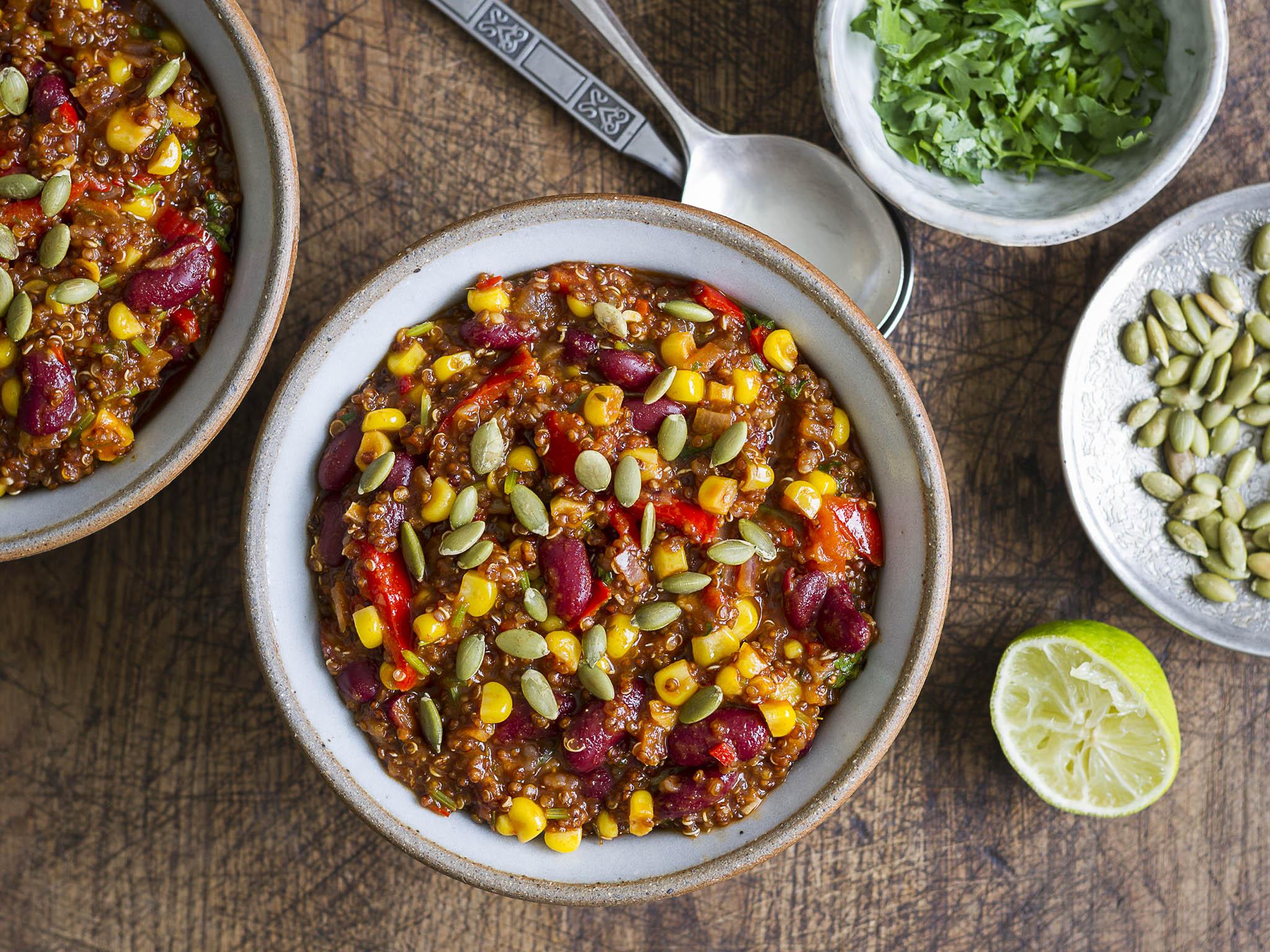 How to make red quinoa, corn and chilli beans | The Independent | The ...