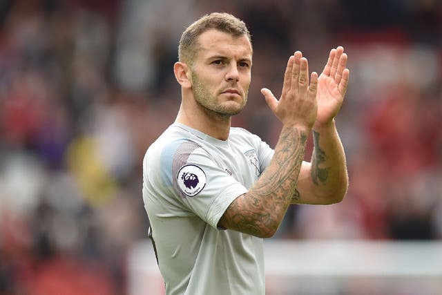 West Ham midfielder Jack Wilshere applauds supporters as he leaves the pitch