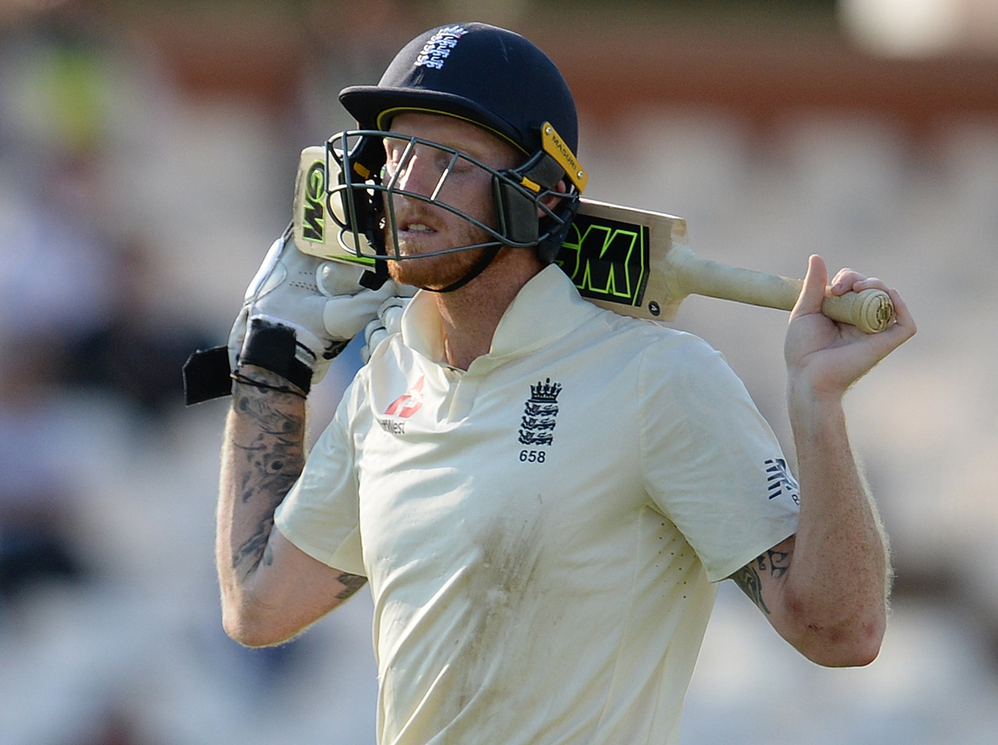 Ben Stokes scored a dogged 50 in his first match for England after being acquitted of affray