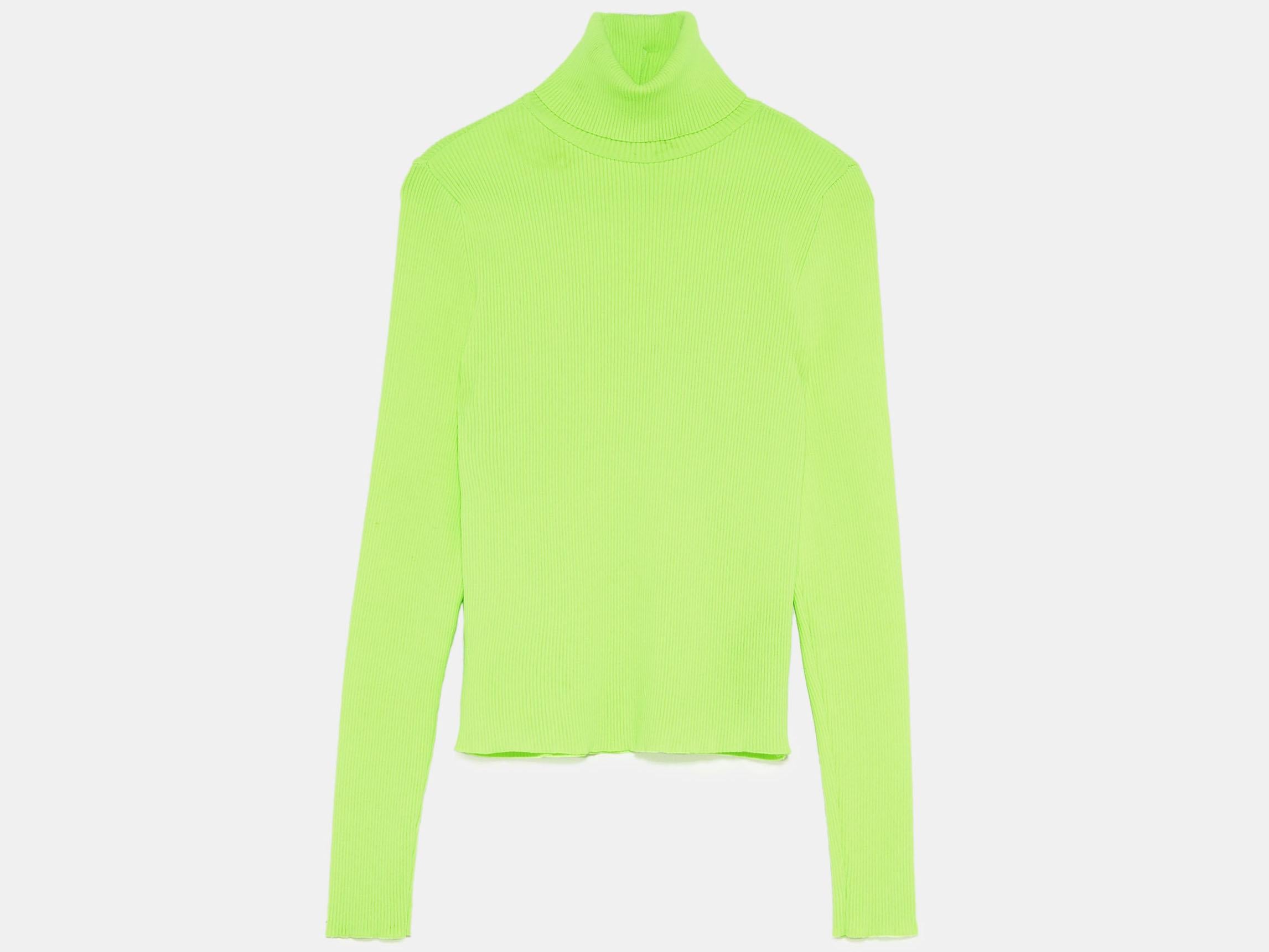 zara turtleneck neon