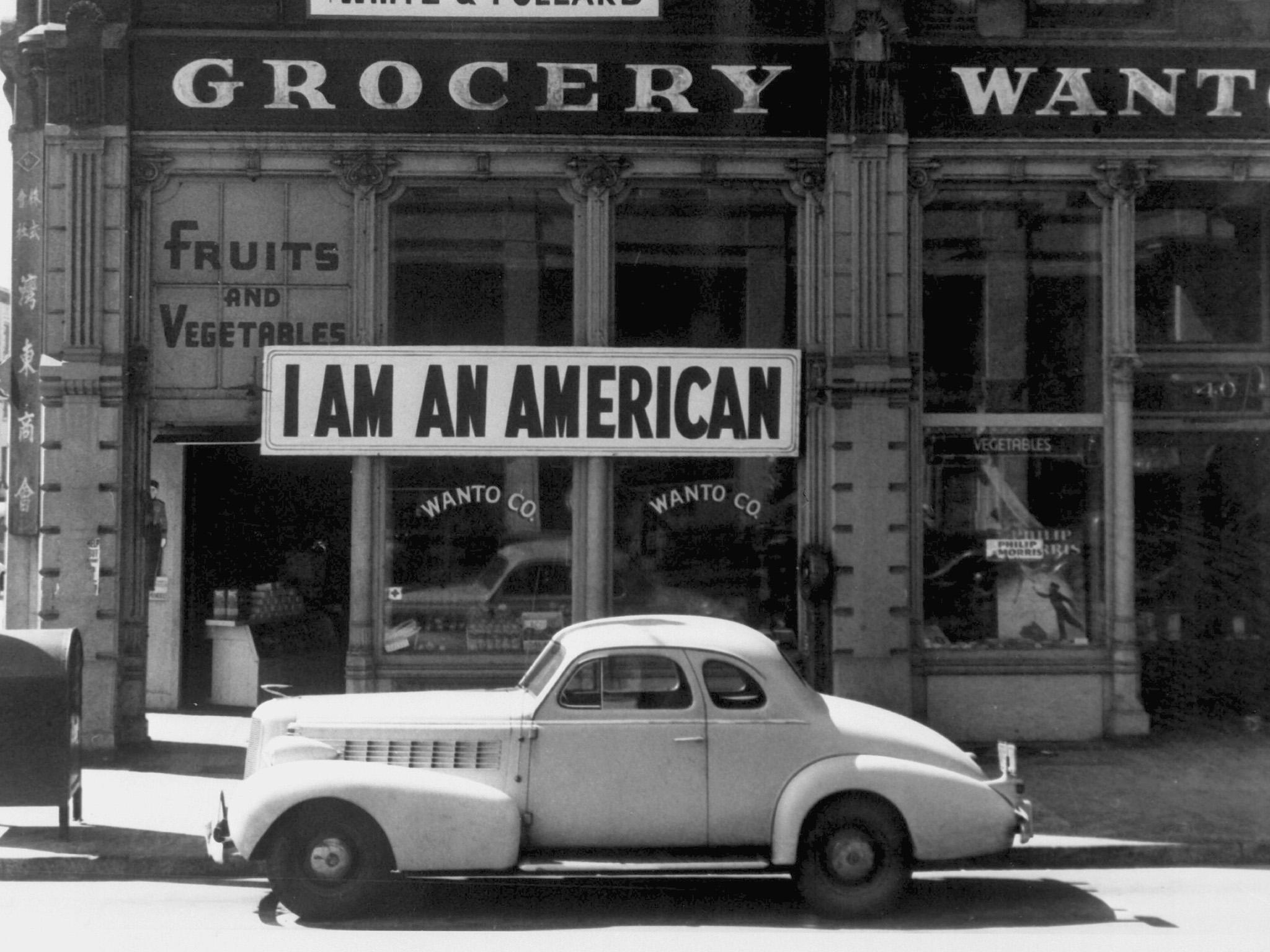 A shop in Oakland, California – its Japanese owner was forced into an internment camp shortly after this photograph was taken in 1942