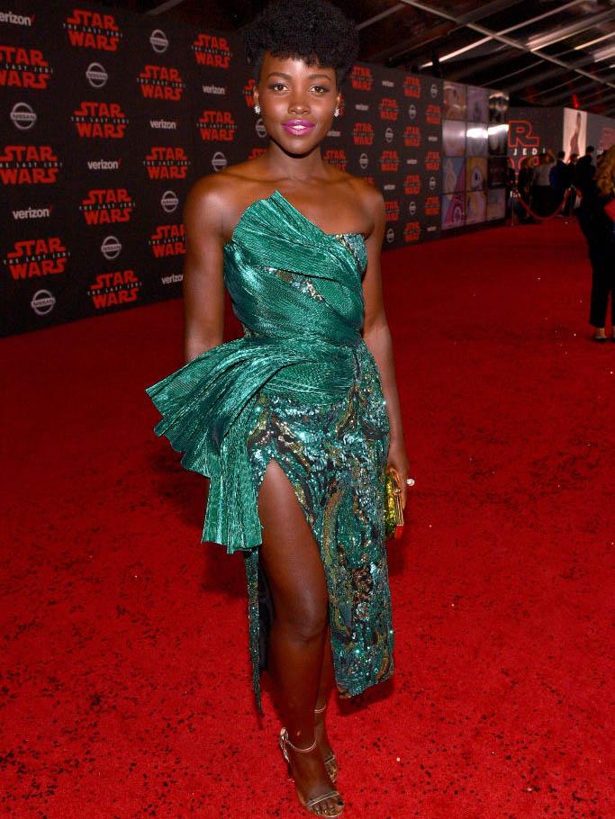 Lupita Nyong’o wore Halpern on the red carpet for Star Wars: The Last Jedi in LA in December (Getty)