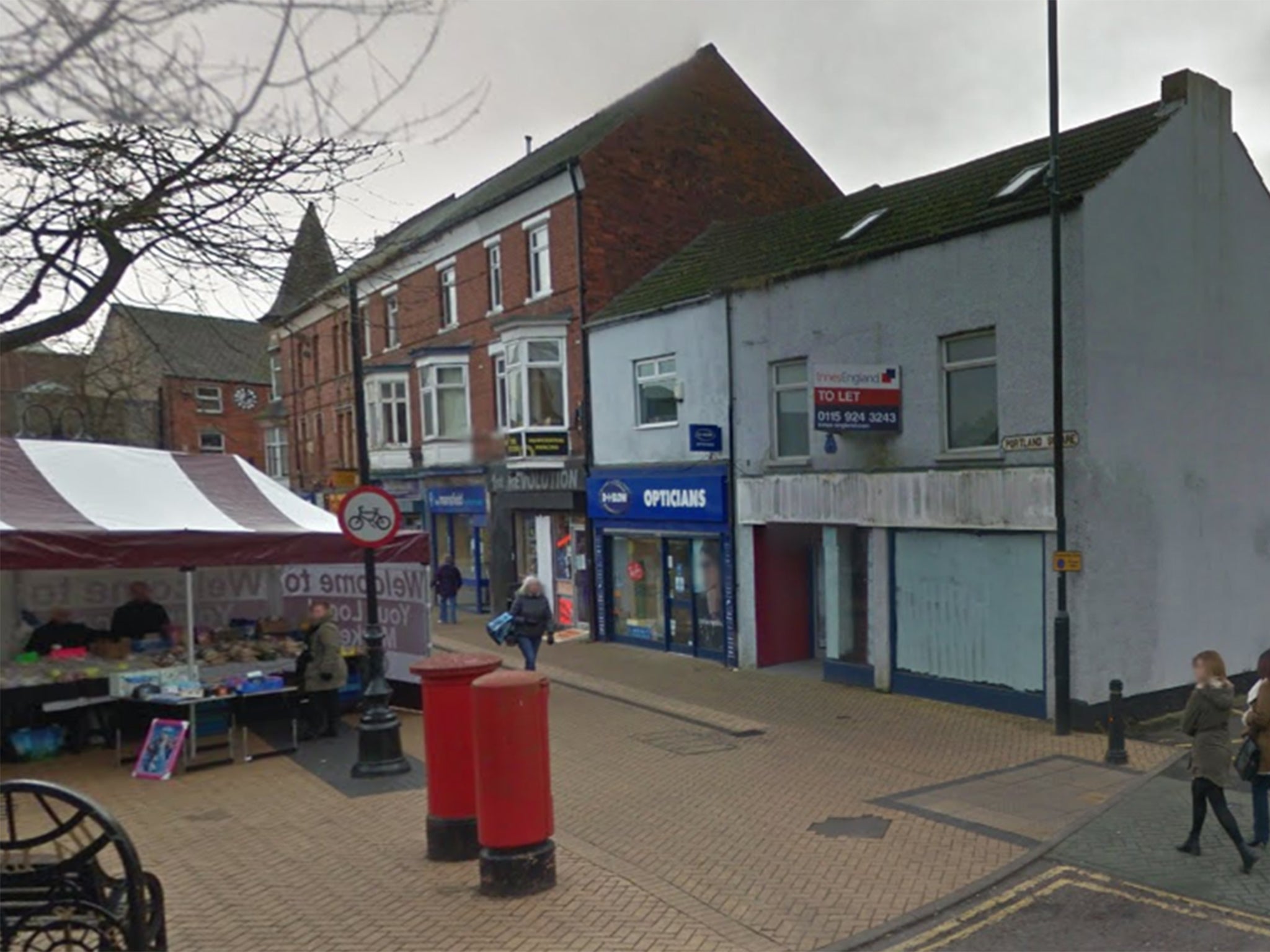 The incident took place in Portland Square in Sutton-in-Ashfield