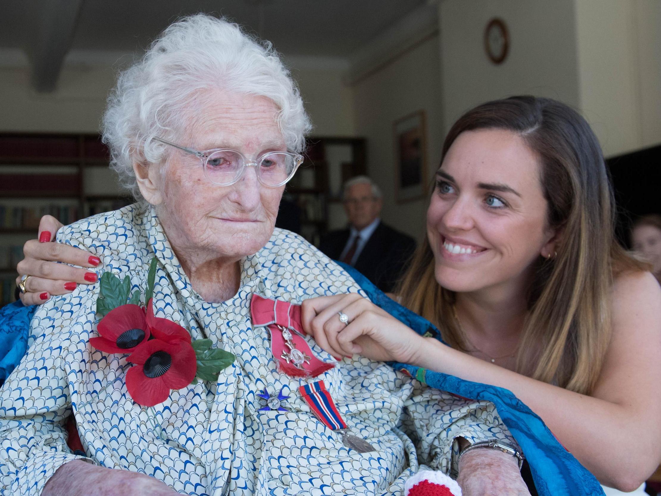 Rosemary Powell, pictured with granddaughter Celia Speller, helped with the Poppy Appeal for close to a century