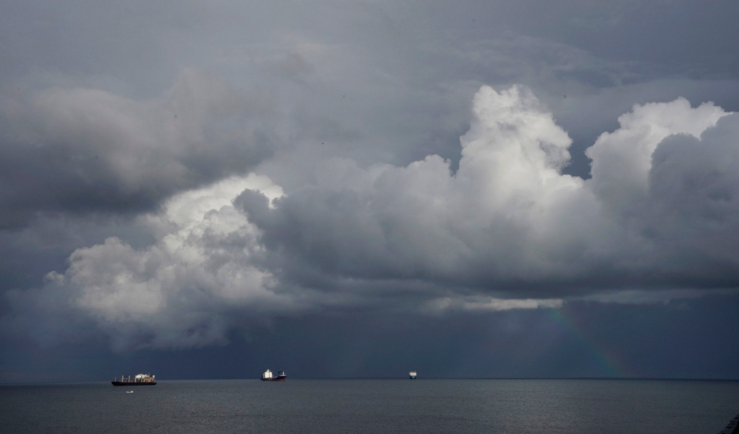 Clouds roll in over the sea at Tynemouth, Tyne and Wear, as summer comes to an end