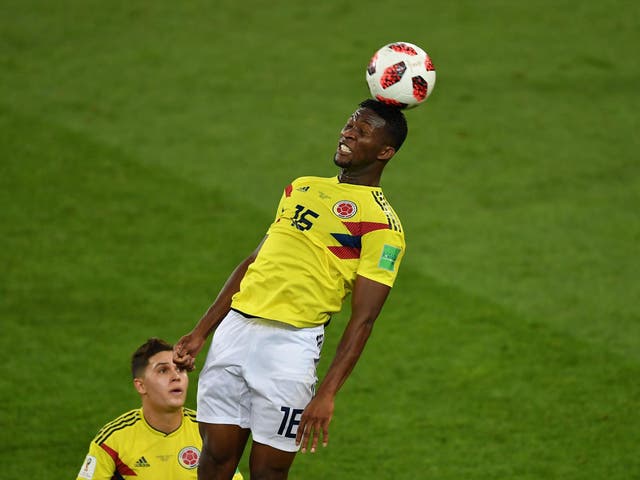Jefferson Lerma in action for Colombia against England at the World Cup