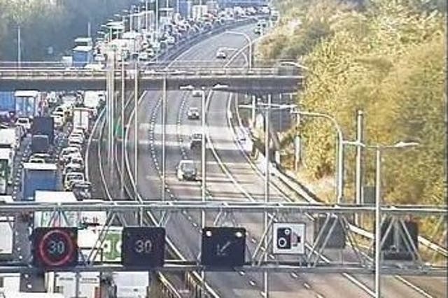 Queues stretch down the M6 following a police incident.