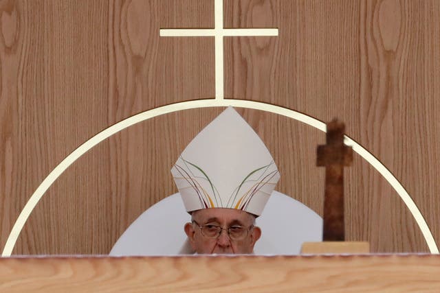 'Earlier generations still bear the scars of the period of the occupation, anguish at those who were deported, uncertainty about those who never returned, shame for those who were informers and traitors,' Francis told the crowd