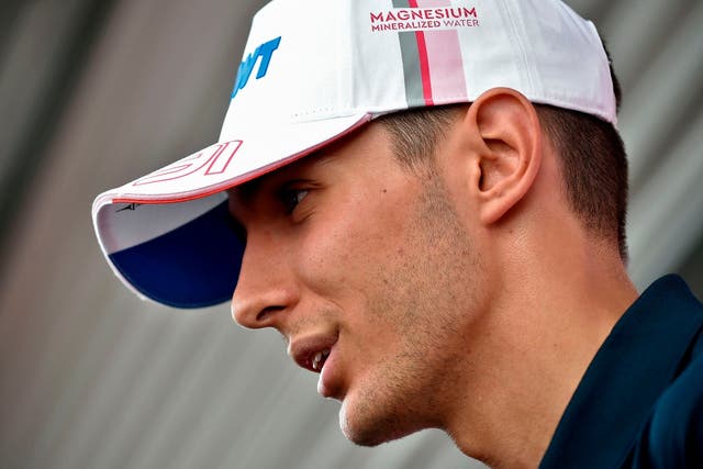 Sahara Force India F1 Team's Esteban Ocon answers to journalists