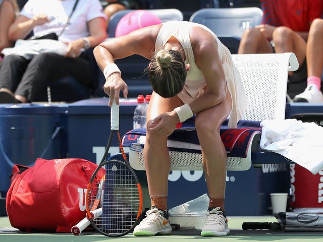 Simona Halep has been beaten in the first round of the U.S Open for a second consecutive year