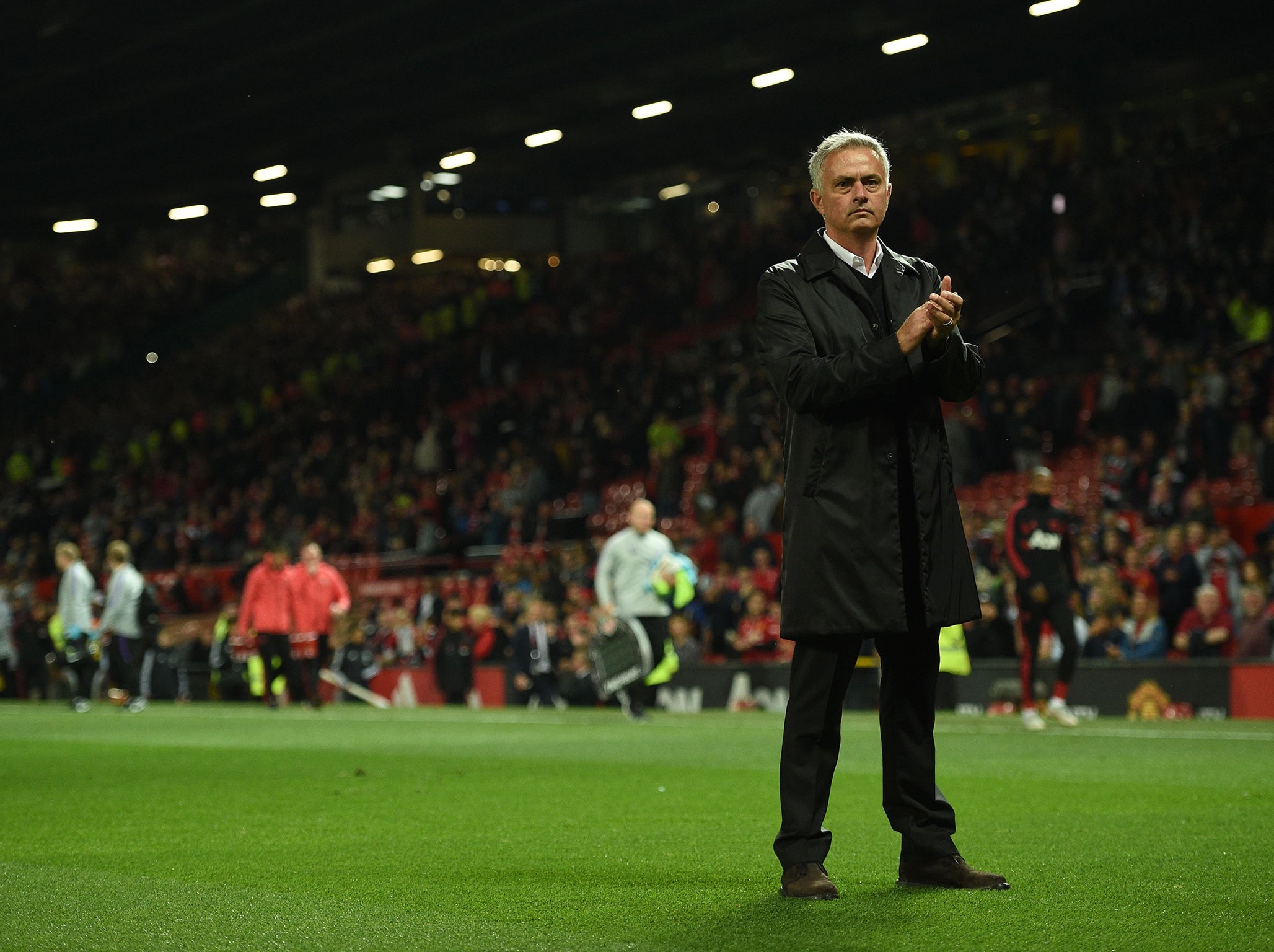 Mourinho stayed to applaud United's supporters after the game