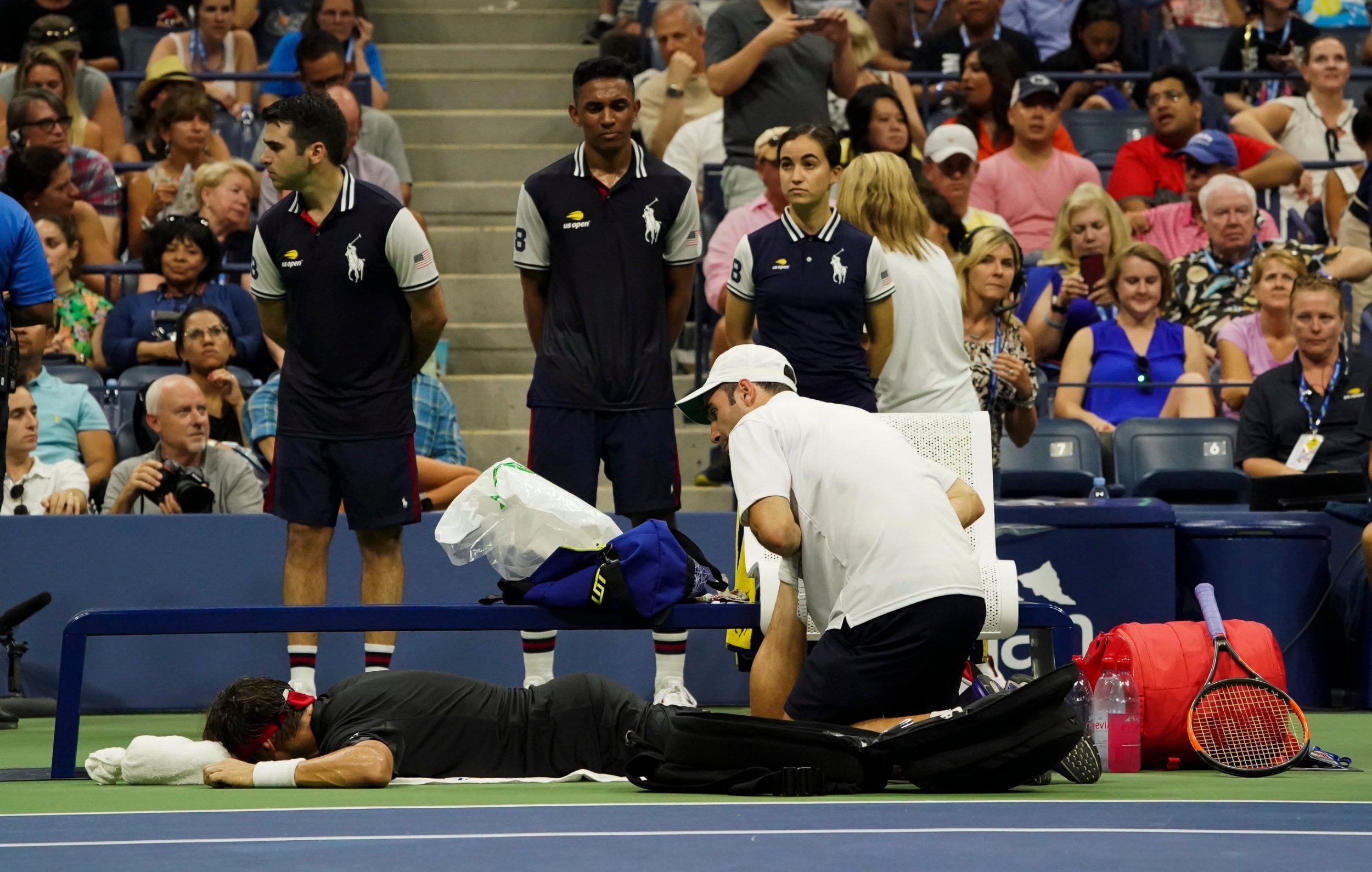 Ferrer was forced to retire midway through the second set