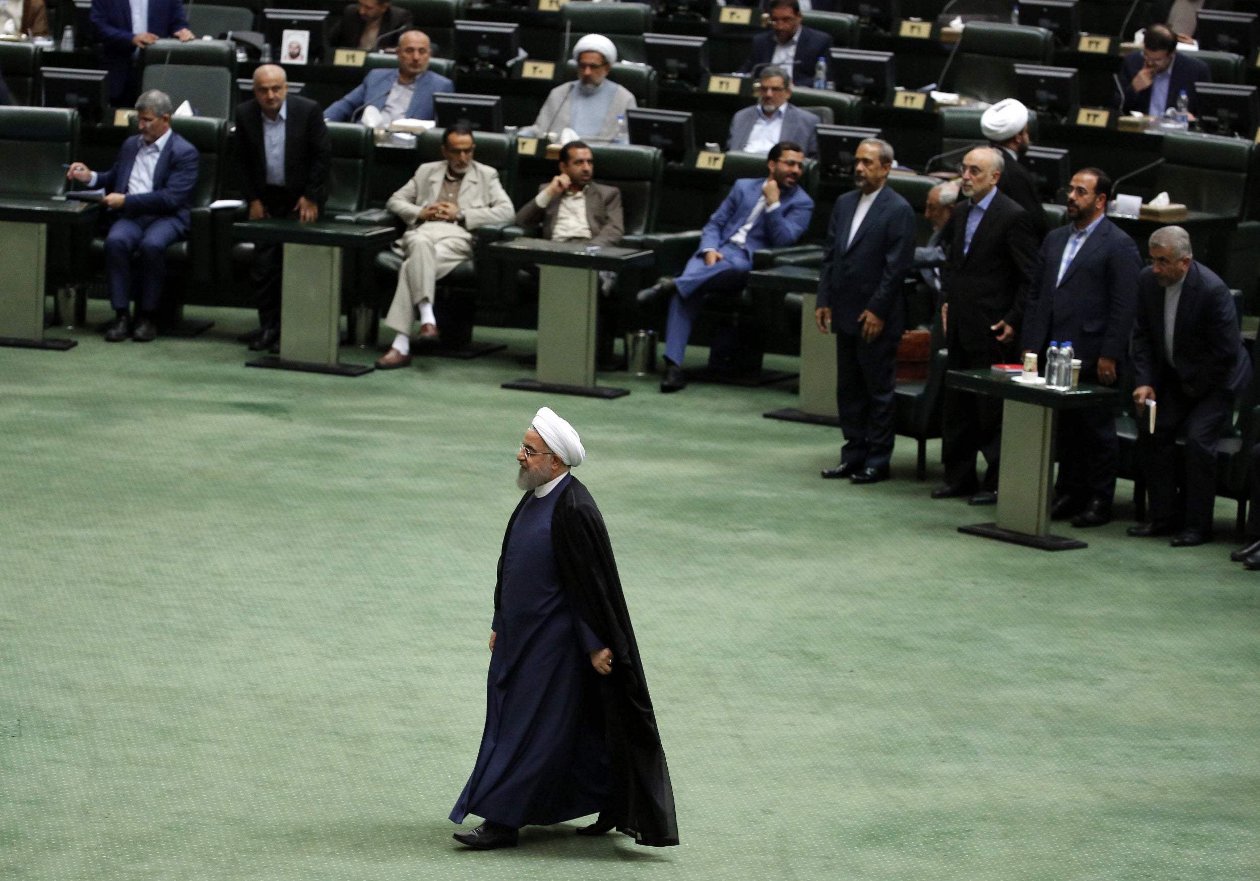 Mr Rouhani was summoned before parliament today for the first time in his five years in office