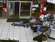 Men shield women and children during gunfight at convenience store