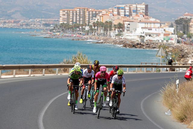 The breakaway in action during stage four to Velez