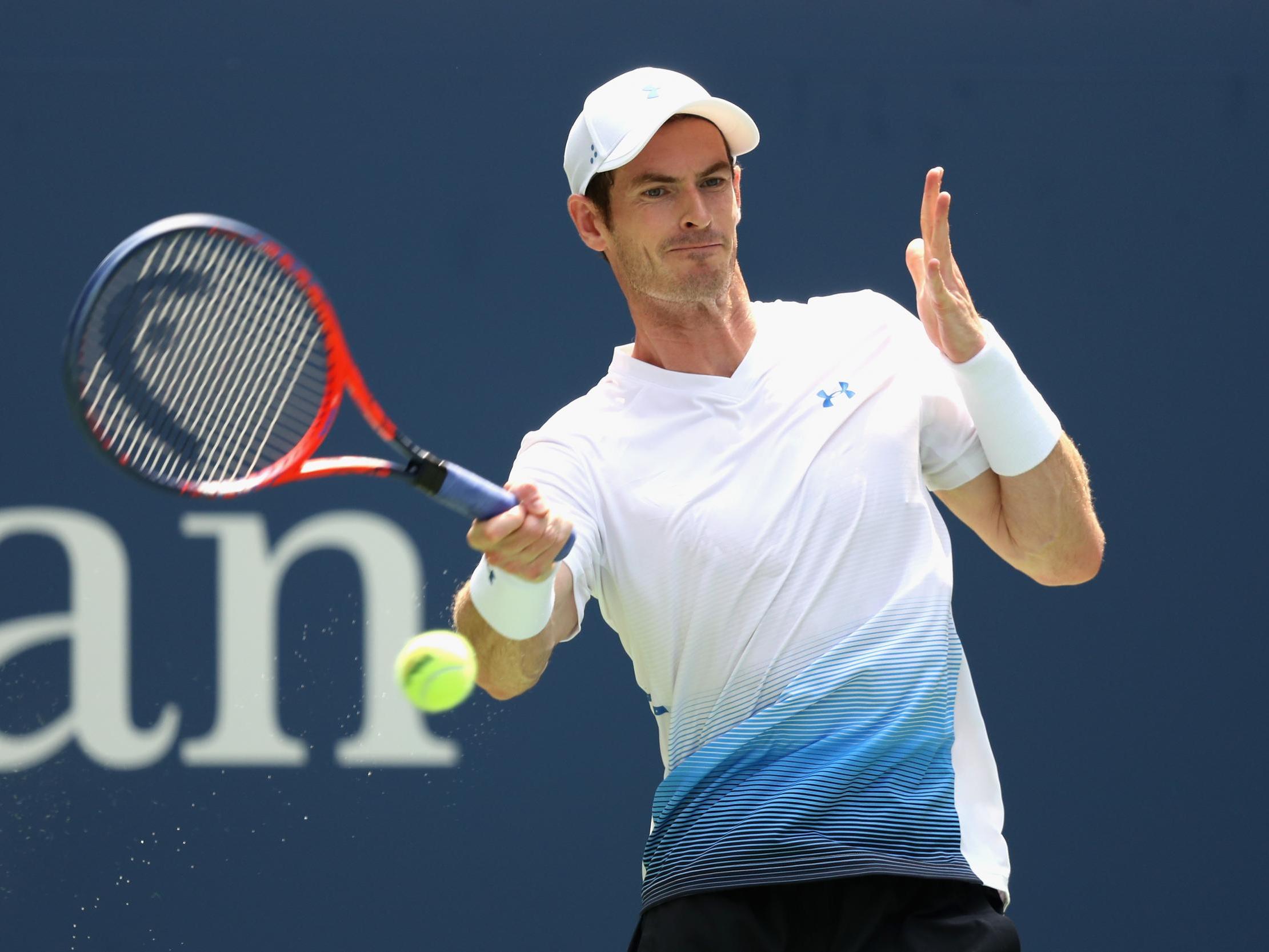 Andy Murray in action against James Duckworth during the first round