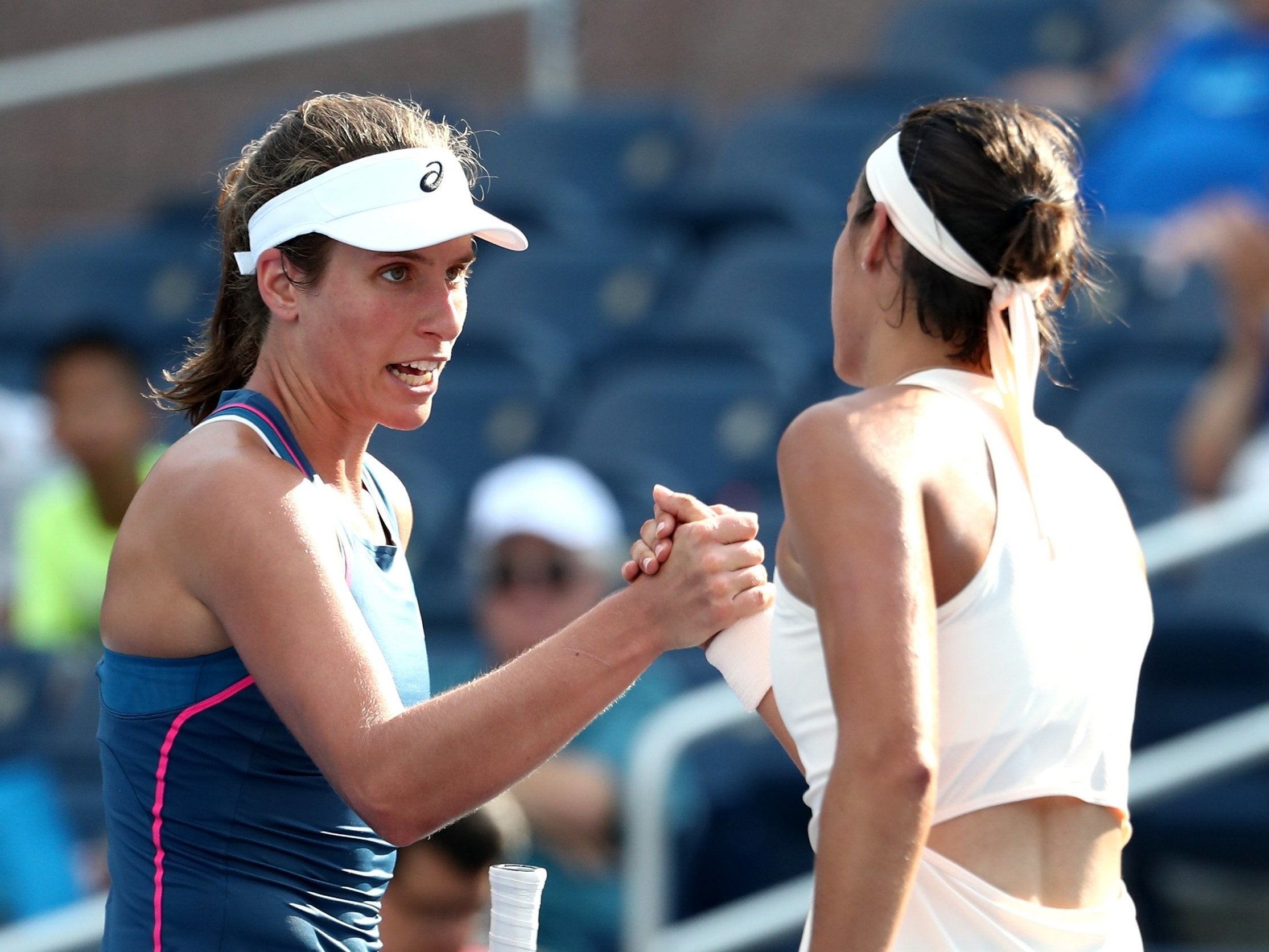 Johanna Konta lost to Caroline Garcia in the first round of the US Open