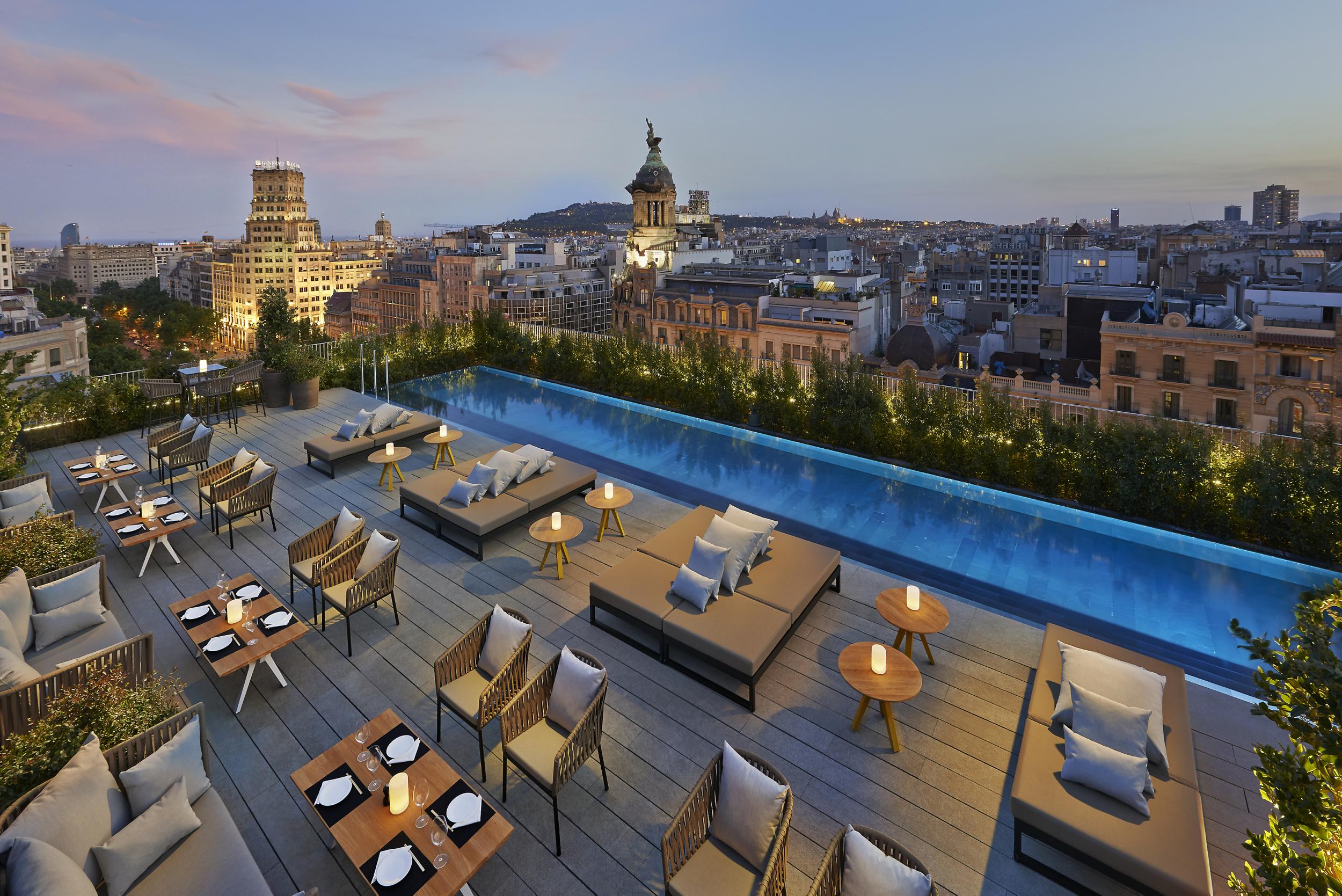 Enjoy incredible views of the city from the roof top of the Mandarin Oriental