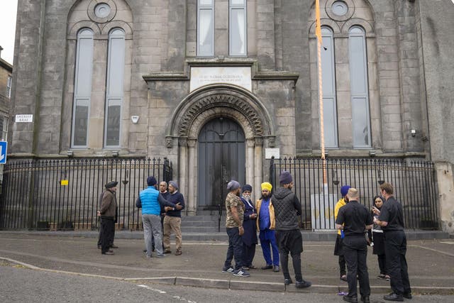 The doors to the Guru Nanak Gurdwara in Edinburgh were deliberately set alight causing significant smoke damage