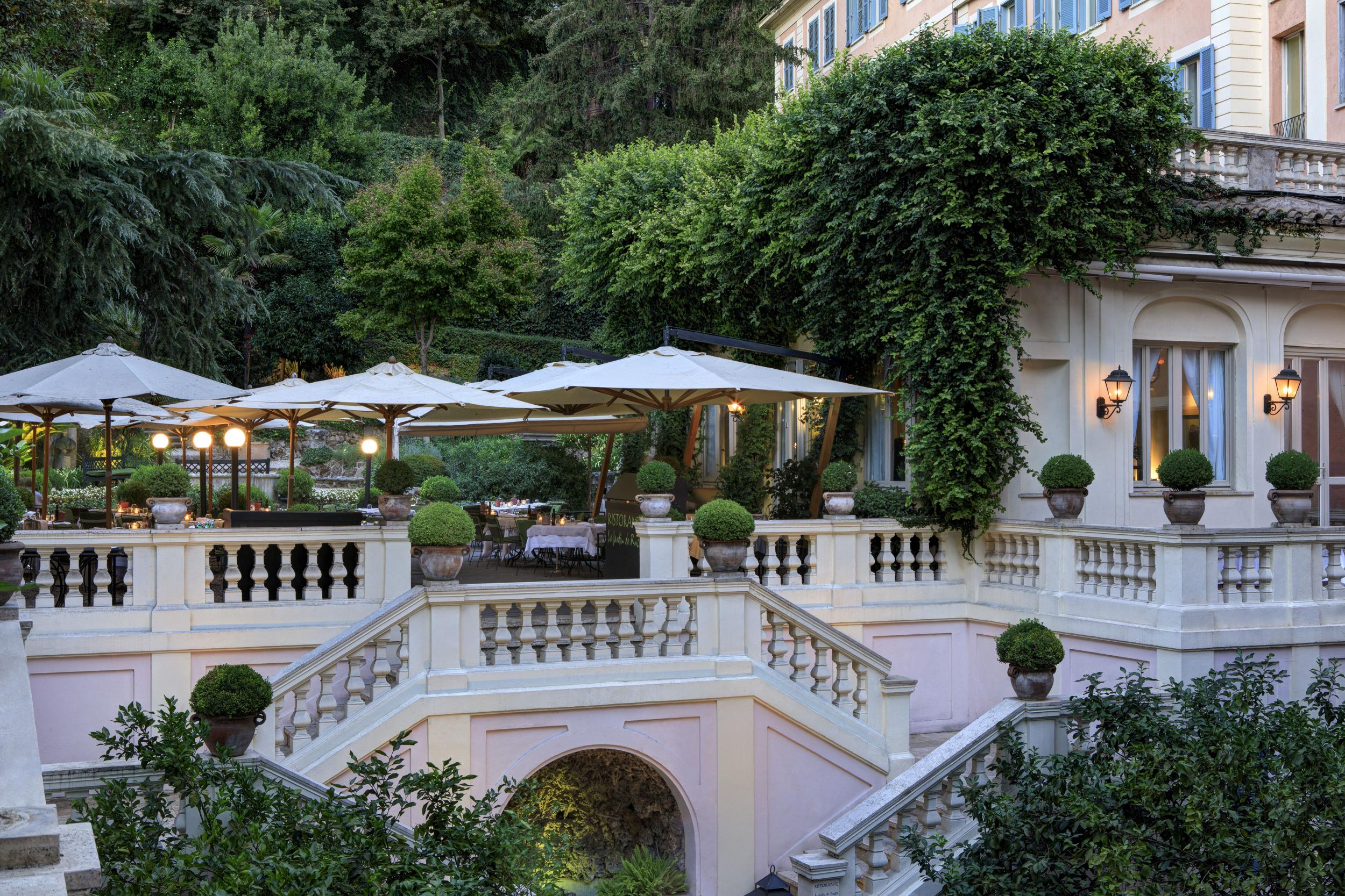 Hotel de Russie's secluded garden is the perfect place to escape the busy city streets