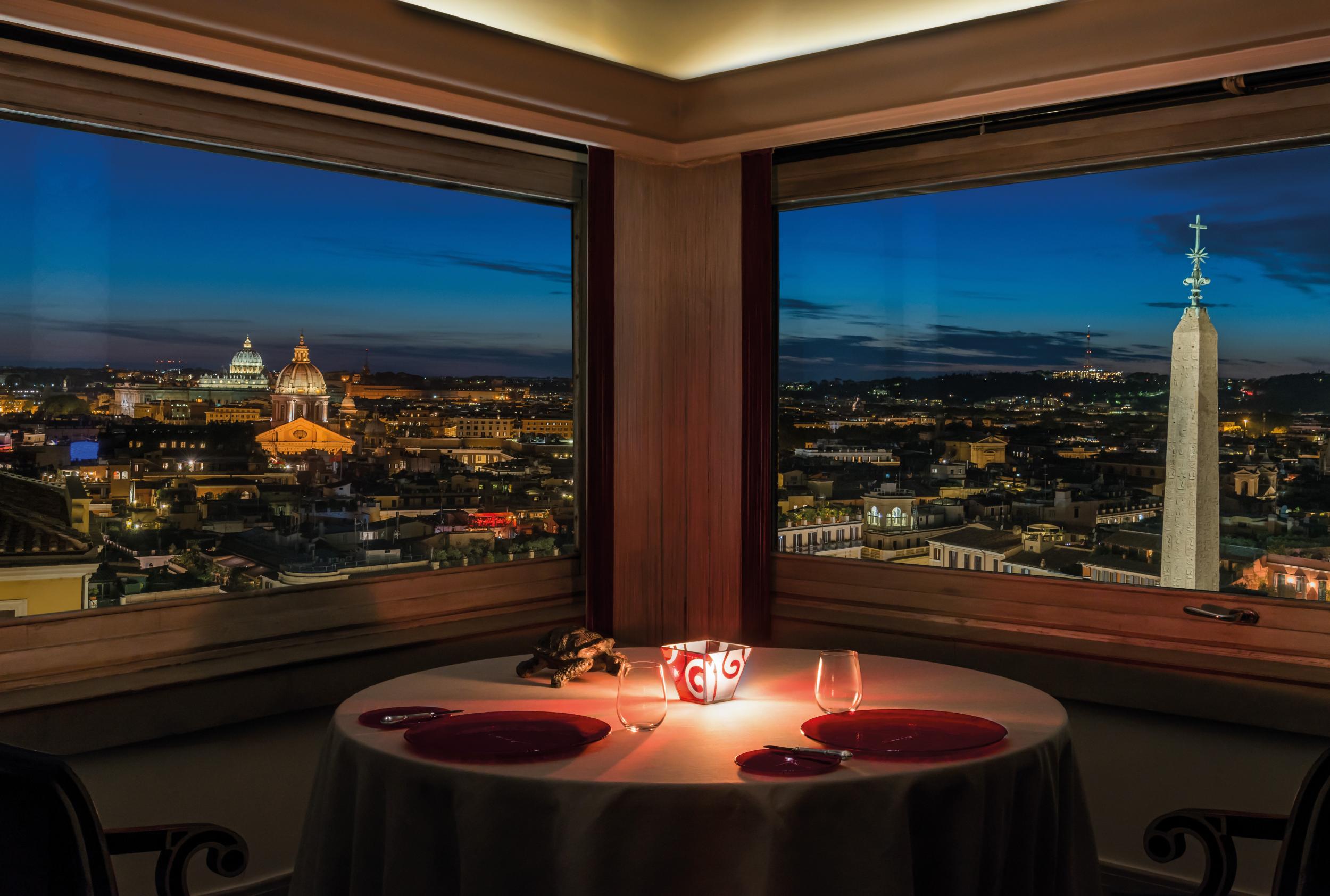 The Hassler's Michelin starred restaurant Imagò offers superb views of the city