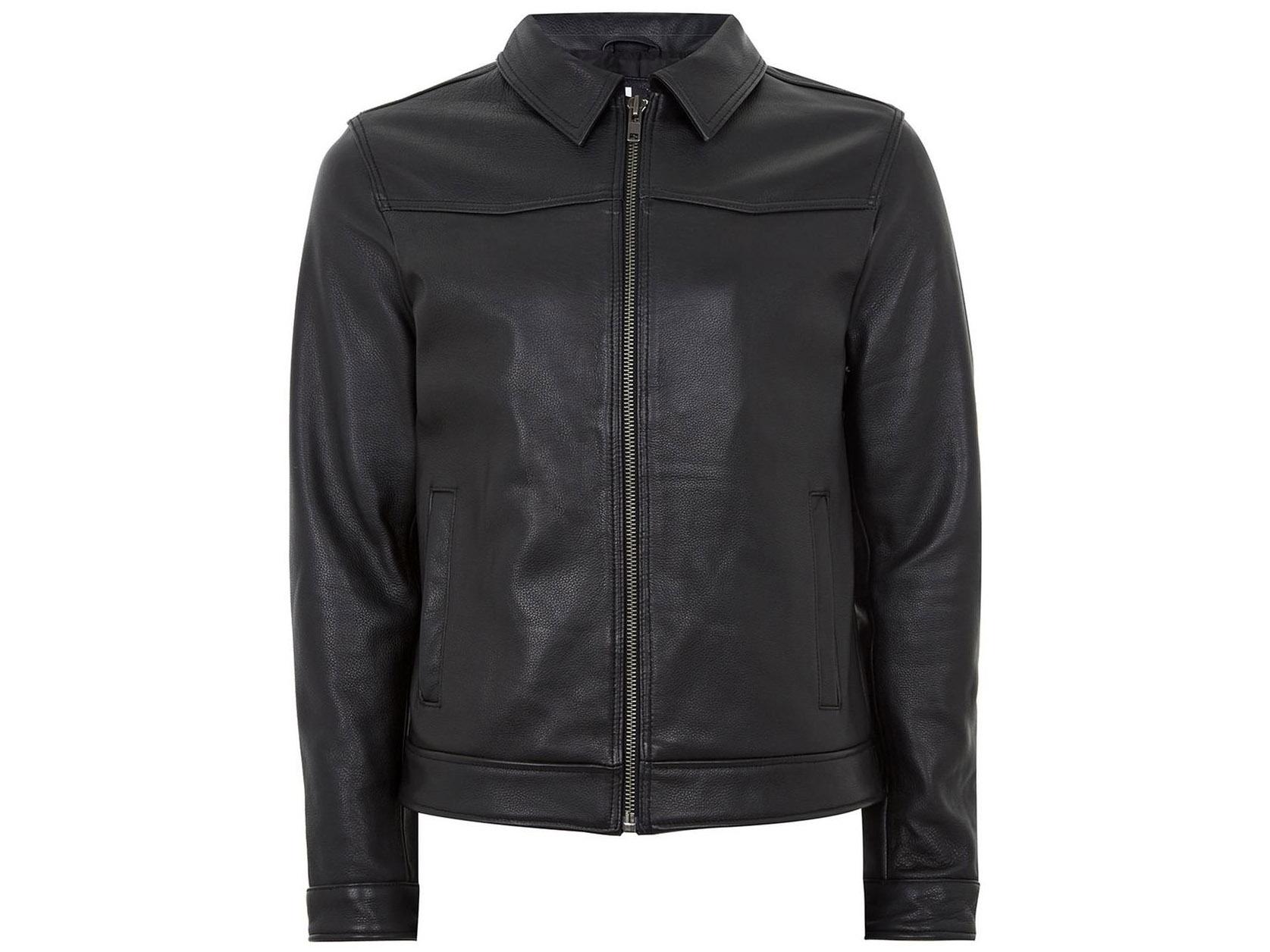 Leather Harrington Jacket, £140, Topman
