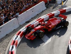 Vettel left red-faced after crashing Ferrari during Milan demo run
