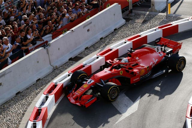 Sebastian Vettel crashed in front of fans while on a demo run in Milan